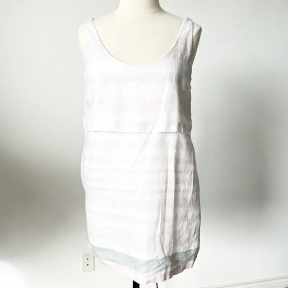 Mara Hoffman Dresses | Mara Hoffman Mini Striped Dress Organic Linen | Color: Pink/White | Size: 6 | Stringandparcel's Closet Mara Hoffman Dresses | Mara Hoffman Mini Striped Dress Organic Linen | Color: Pink/White | Size: 6 | Stringandparcel's Closet
